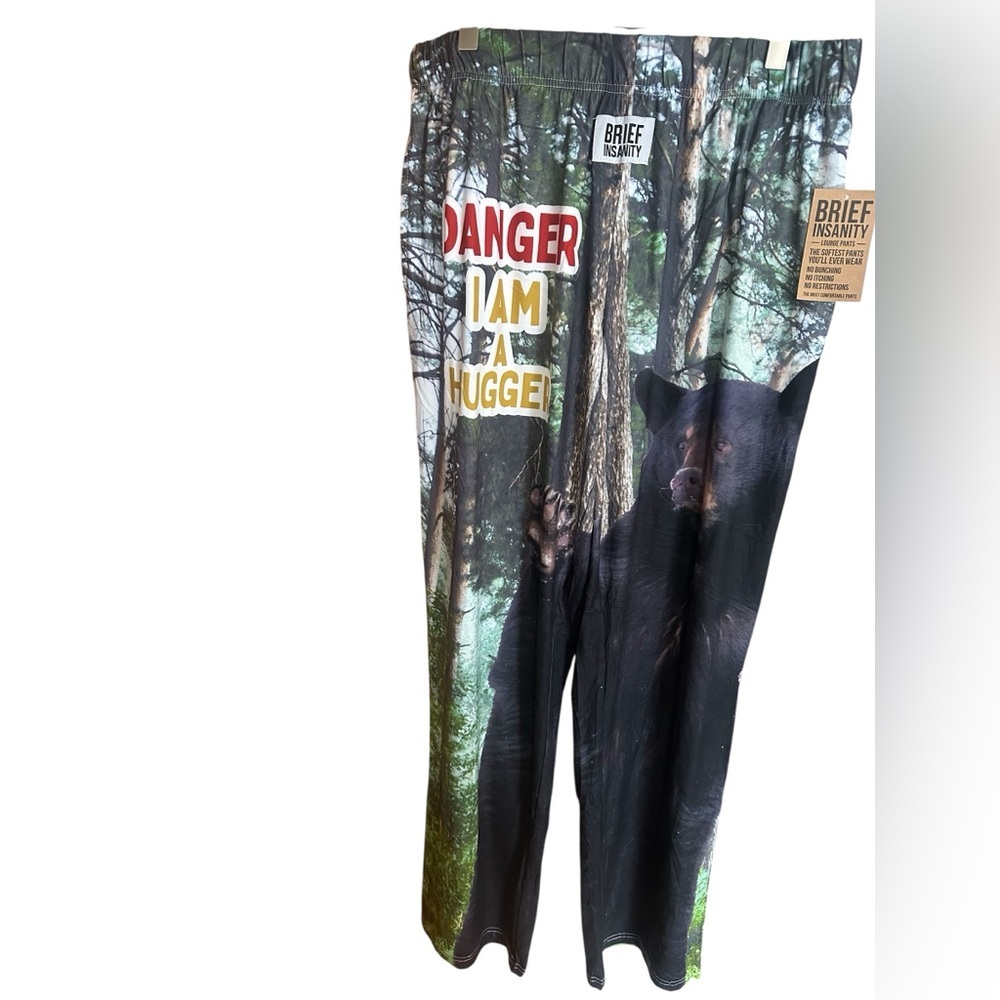 Brief Insanity Bear Print Joggers - Black and Green